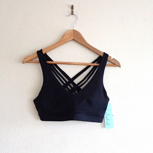 NWT Ideology Strappy Back Sports Bra in Black - Picture 1 of 5